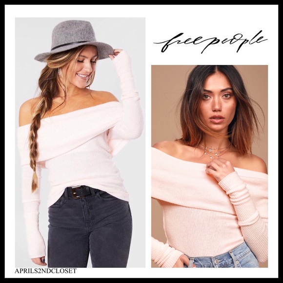 FREE PEOPLE BOHO PULLOVER SWEATER COZY KNIT OFF THE SHOULDERS TOP A3C - Picture 7 of 16